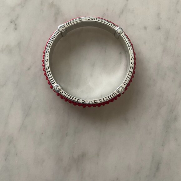 Brighton "Global Dreams" Red Beaded Round Bangle Bracelet - Picture 3 of 4